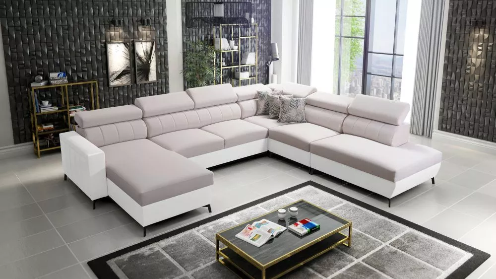 Dīvāns Baltico 9 Standard · Krēma + balts · 302 × 351 × 83 cm