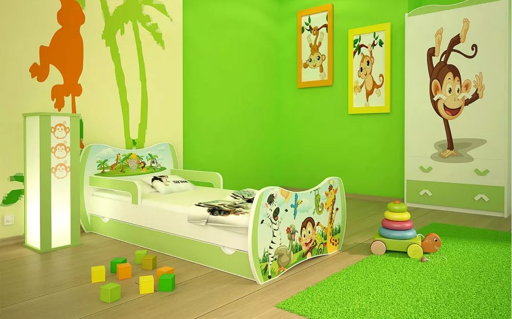 Bērnu gulta Dream L06 180x90 DM05 ar stelāžu Guļamvietas platums: 90 cm, Guļamvietas garums: 180 cm, · 114 × 184 × 71 cm