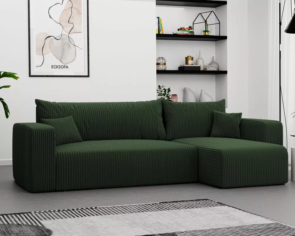 Dīvāns Piano L Poso Standard · Tumši zaļš · 145 × 248 × 79 cm