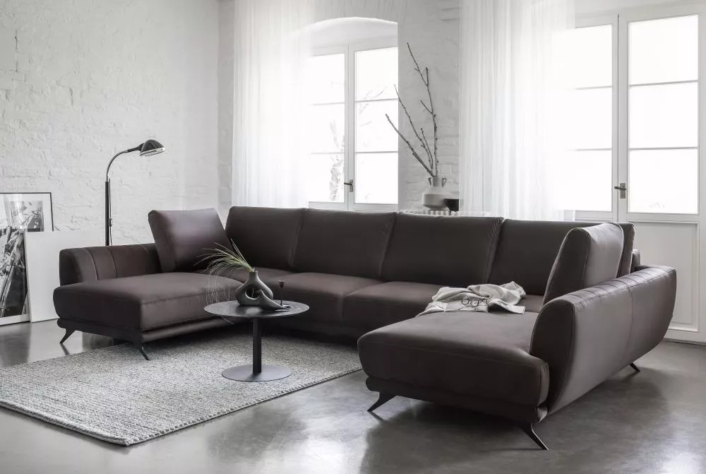 Dīvāns Larco Lux Standard · Tumši brūns · 191 × 362 × 90 cm