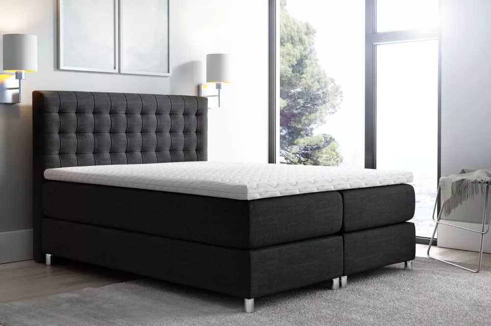 Gulta Primo Boxspring Premium Standard Guļamvietas platums: 120 cm, Guļamvietas garums: 200 cm, · Melns · 120 × 215 × 12