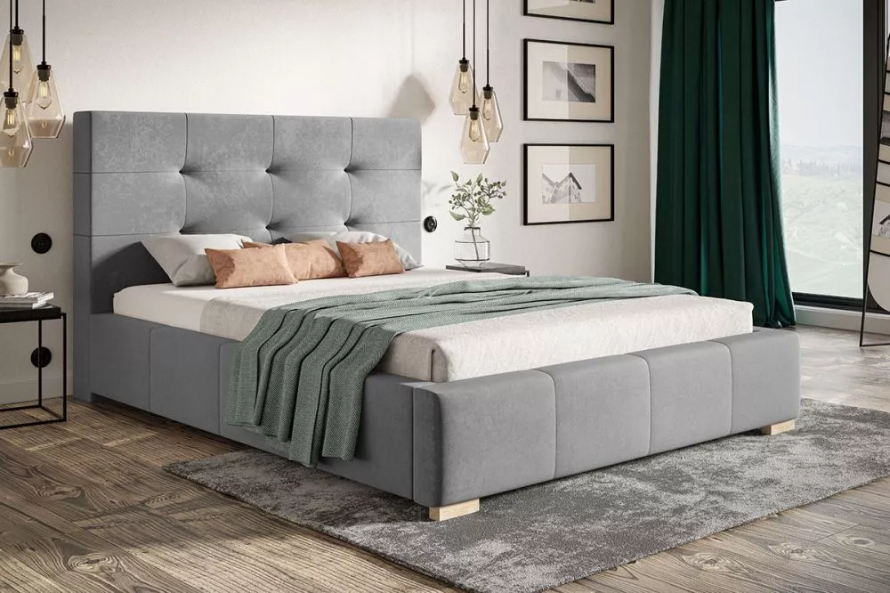 Gulta Bed 5 standard ar stelāžu Guļamvietas platums: 120 cm, Guļamvietas garums: 200 cm, stelāžas tips: koka, · Pelēks ·