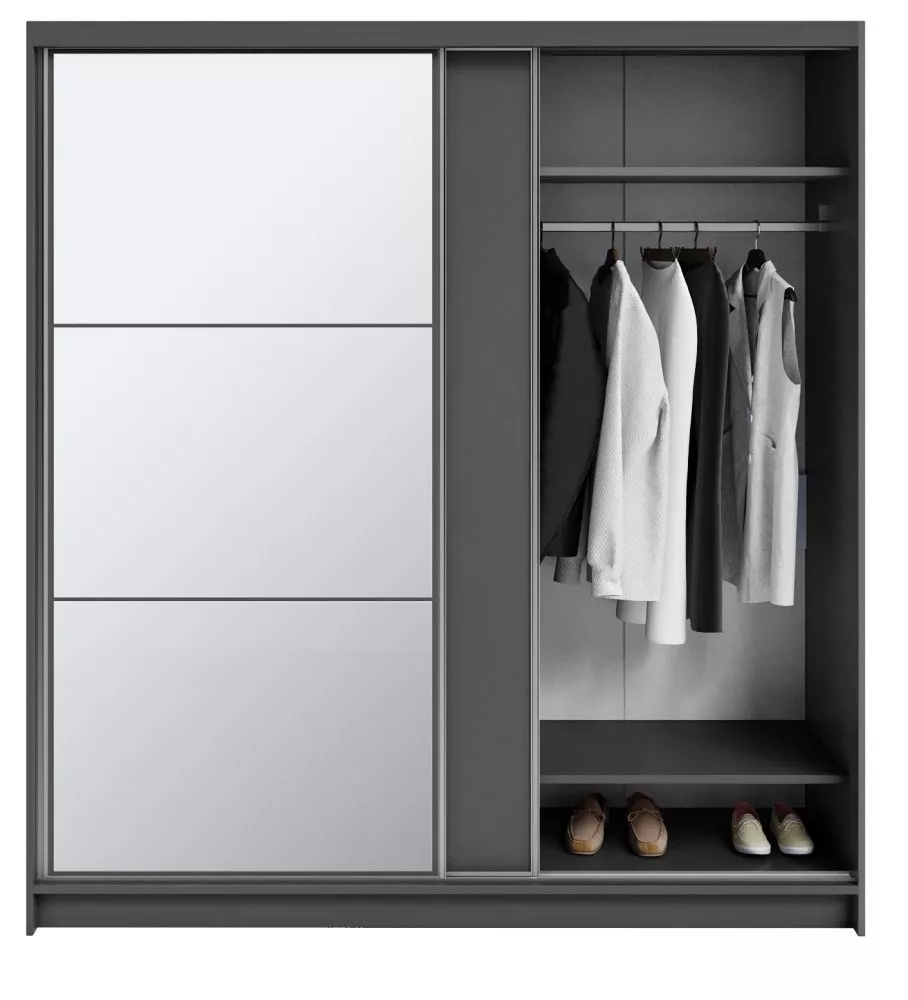 Skapis Denver SZ Premium · Pelēks · 200 × 60.3 × 218 cm