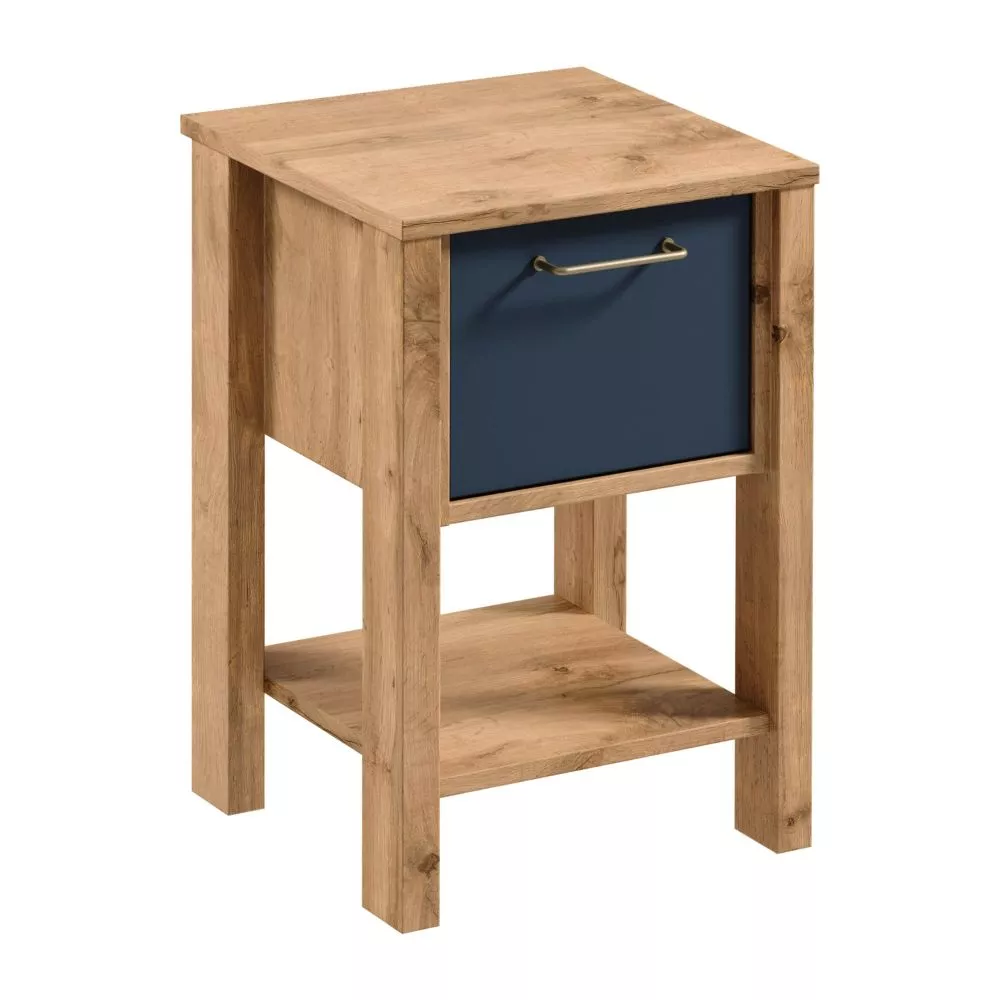 Naktsgaldiņš Indygo SN Korpusa krāsa: ozols votāns, Elementu krāsa: zils, · 41.5 × 37 × 59 cm