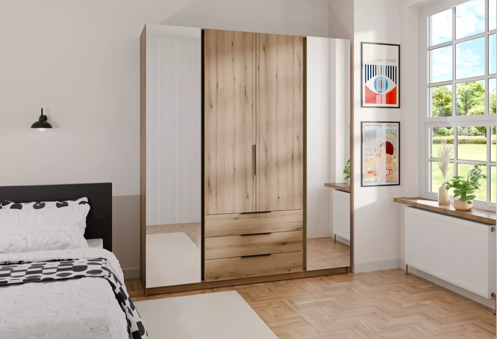 Skapis Kaja 2M2F3S · Ozols evoke · 200 × 62 × 239 cm