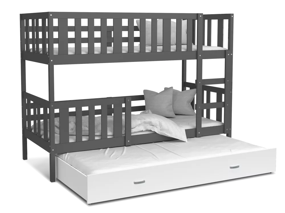 Bērnu gulta Nemo 3 MDF 80x190 ar stelāžām Guļamvietas platums: 80 cm, Guļamvietas garums: 190 cm, · 86 × 198 × 158 cm