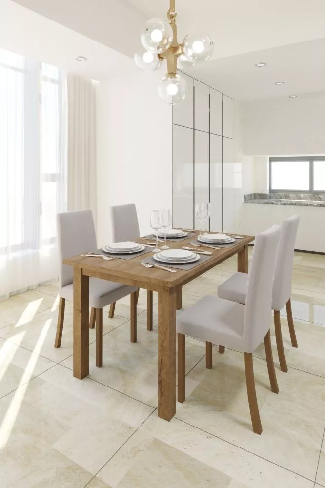 Komplekts STF 62, KT 20 (4) Personu skaits: 4, Korpusa krāsa: ozols riviera, Elementu krāsa: bēšs, · 140 cm