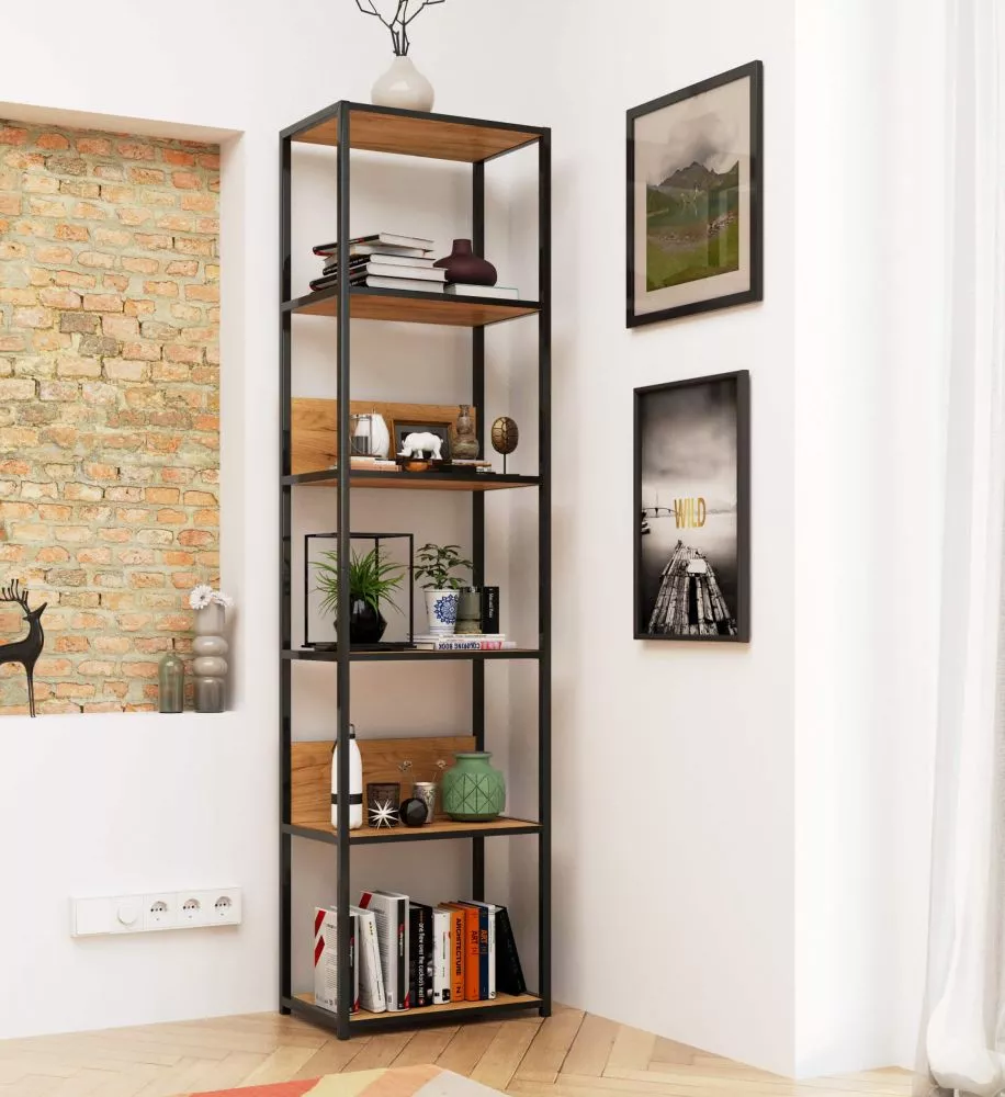 Plaukts Loft Black · Ozols craft zelts · 50 × 192 × 32 cm