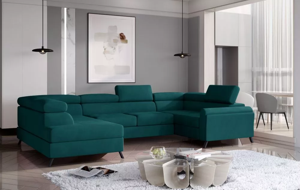 Dīvāns Escada Premium standard · Jūraszaļš · 200 × 336 × 76 cm