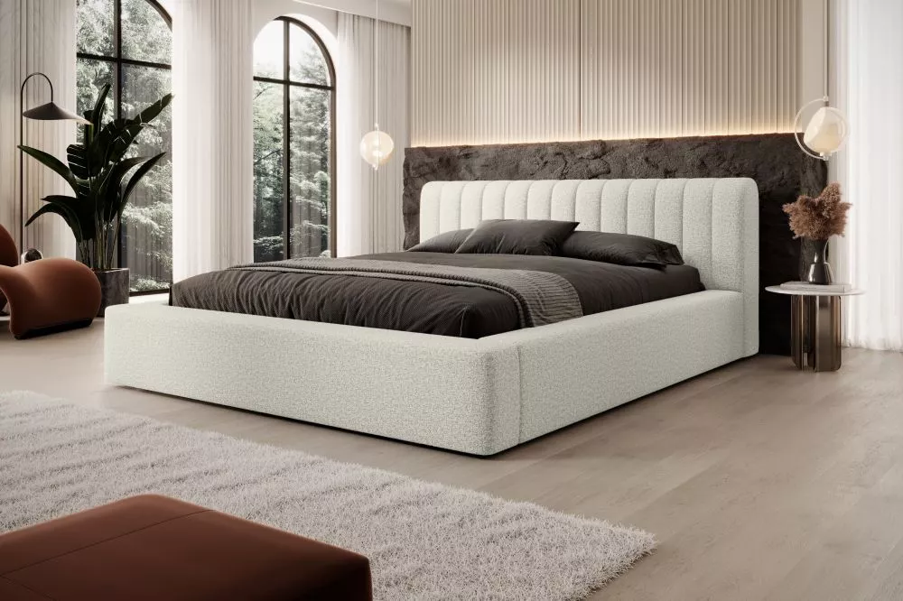 Gulta Amira Standard ar stelāžu Guļamvietas platums: 140 cm, Guļamvietas garums: 200 cm, stelāžas tips: koka, · Gaiši bē
