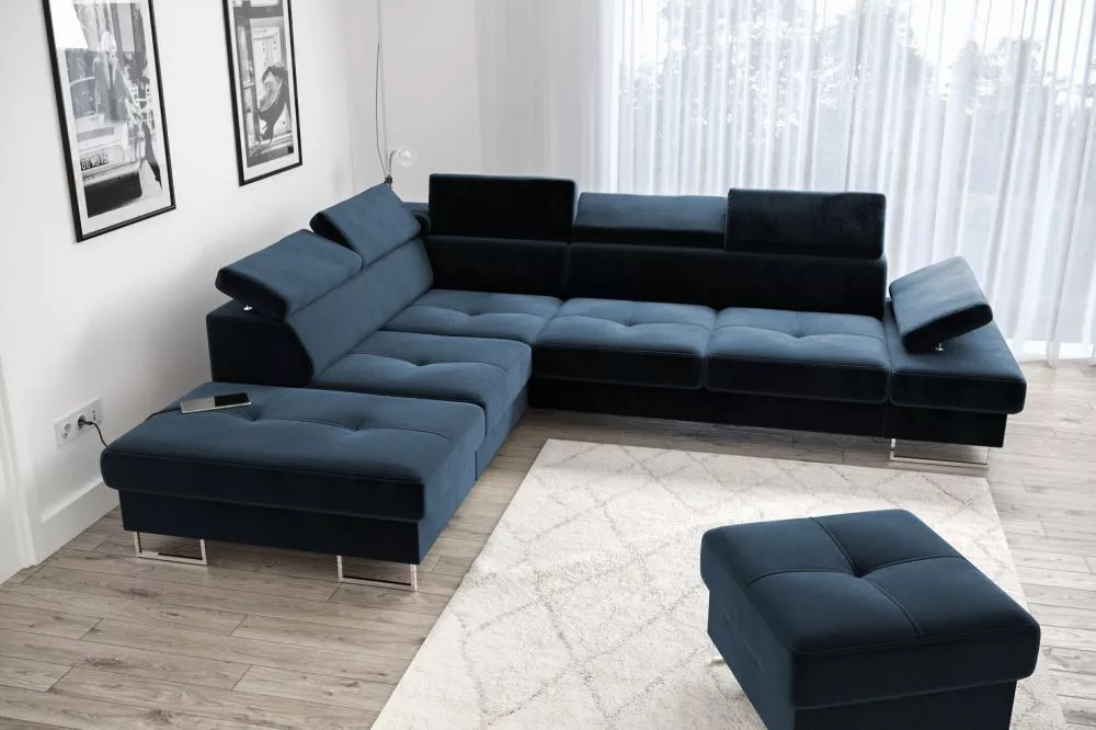 Dīvāns Galaxy Premium standard · Zils · 225 × 276 × 74 cm