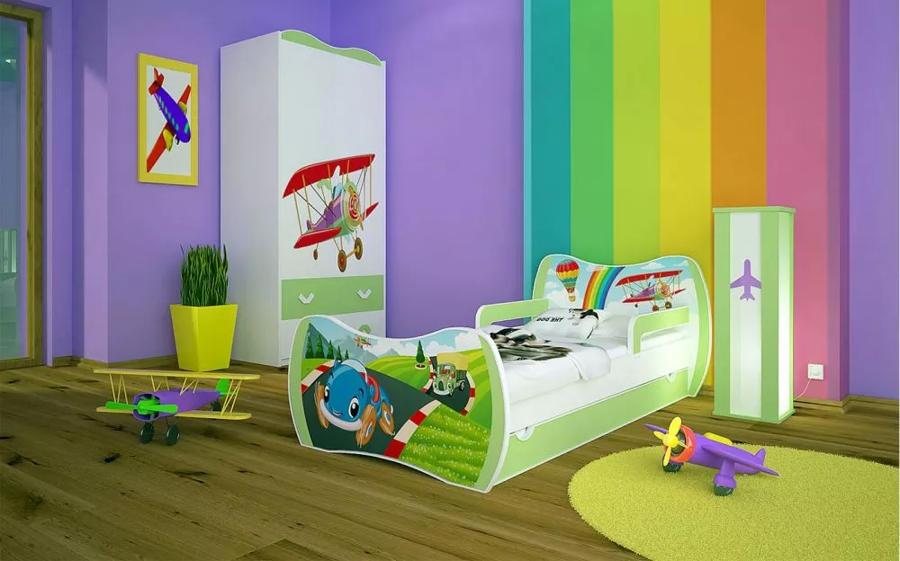 Bērnu gulta Dream L04 160x80 DM30 ar stelāžu Guļamvietas platums: 80 cm, Guļamvietas garums: 160 cm, · 104 × 164 × 71 cm