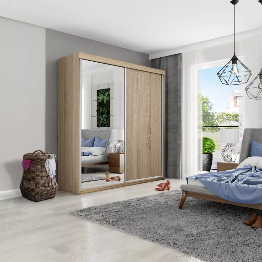 Skapis Top 23 ar LED · Ozols sonoma · 150 × 62 × 200 cm