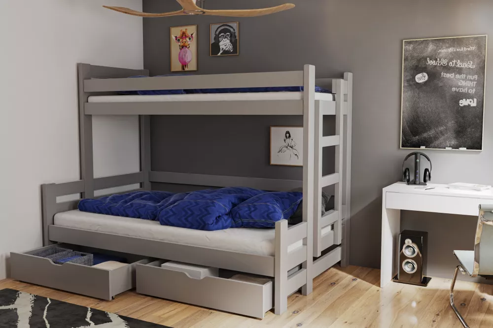 Bērnu gulta Beniamin Basic ar stelāžām Kāpņu puse: Pa labi, Guļamvietas platums: 120 cm, Guļamvietas garums: 200 cm, · P