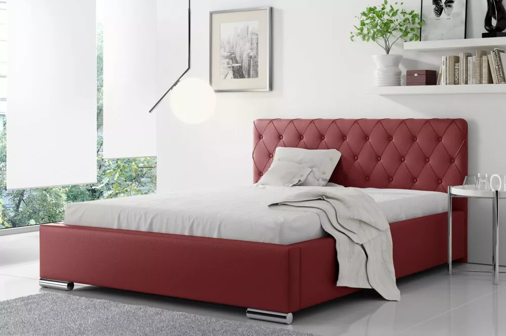 Gulta Peru standard ar stelāžu Guļamvietas platums: 180 cm, Guļamvietas garums: 200 cm, stelāžas tips: metāla, · Sarkans