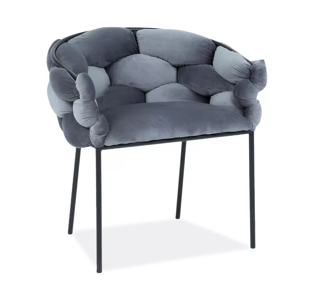 Krēsls Norte Velvet · Pelēks · 75 × 76 × 40 cm