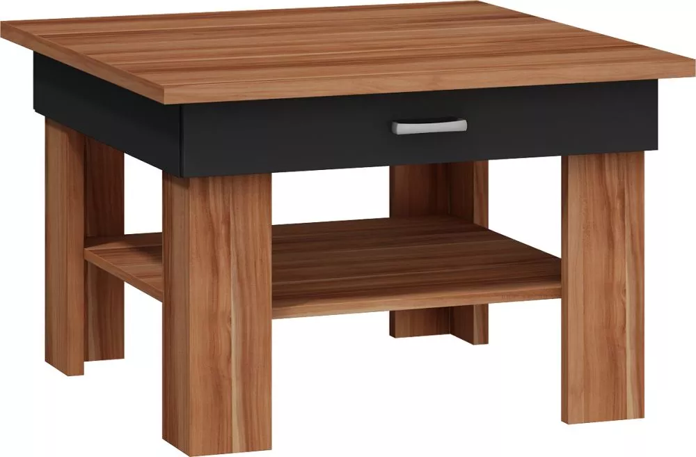 Žurnālgalds Omega Meblo Galda virsmas biezums: 2.5 cm, · Plūmju + melns · 80 × 80 × 52 cm