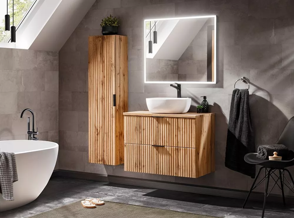 Vannas istabas komplekts Adel Oak 2 ar LED · Ozols votāns · 160 × 46.5 cm