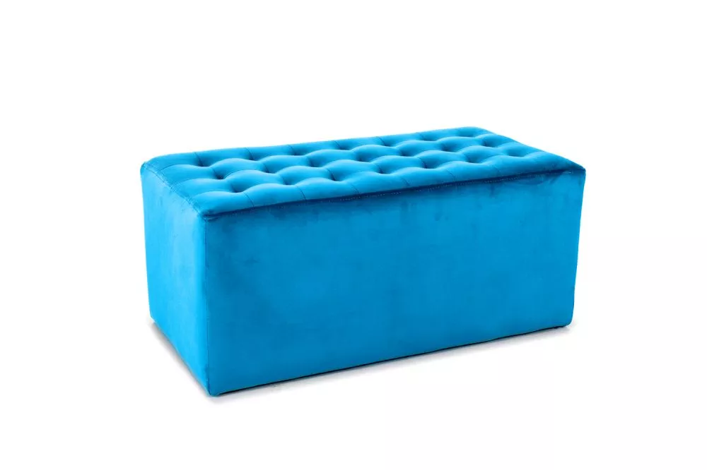 Pufs Lori 2 Velvet Auduma numurs: Bluvel 85, · Tirkīzs · 76 × 34 × 39 cm