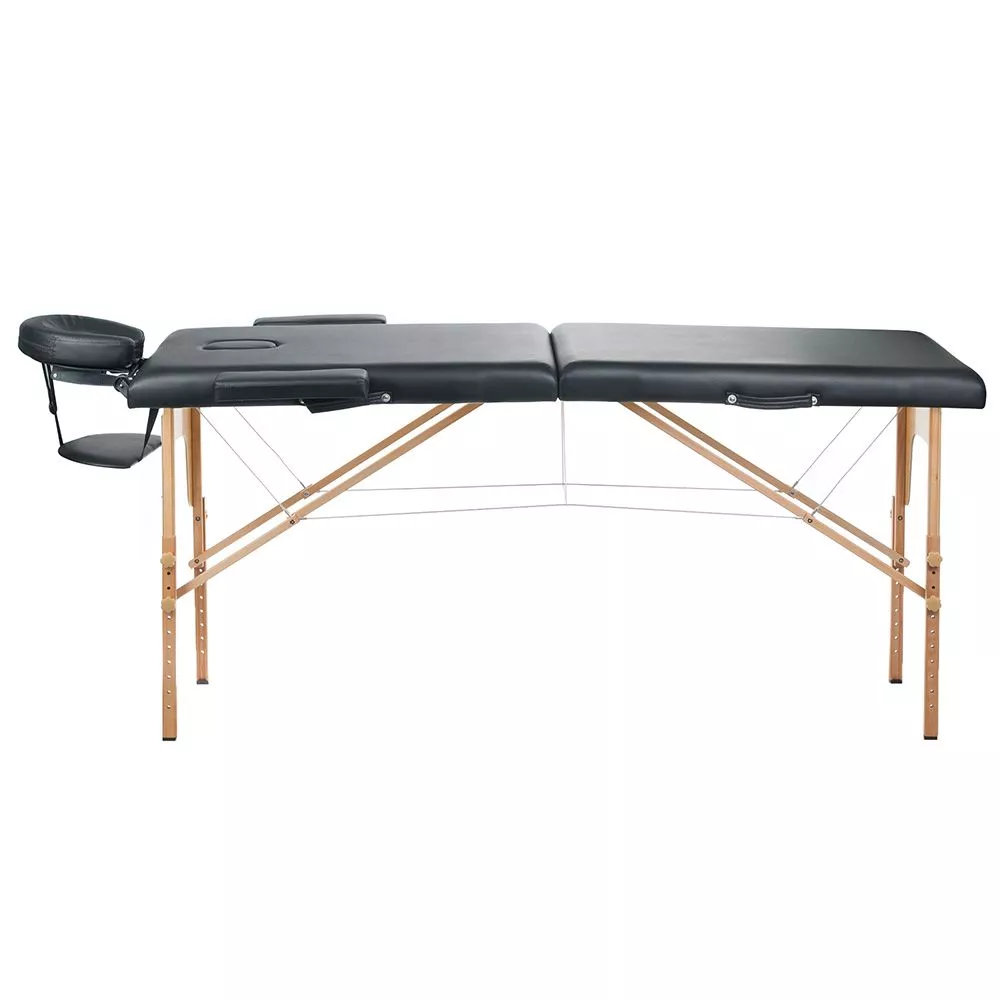 Kosmetologu kušete BS-523 · Melns · 60 × 185 × 62 cm