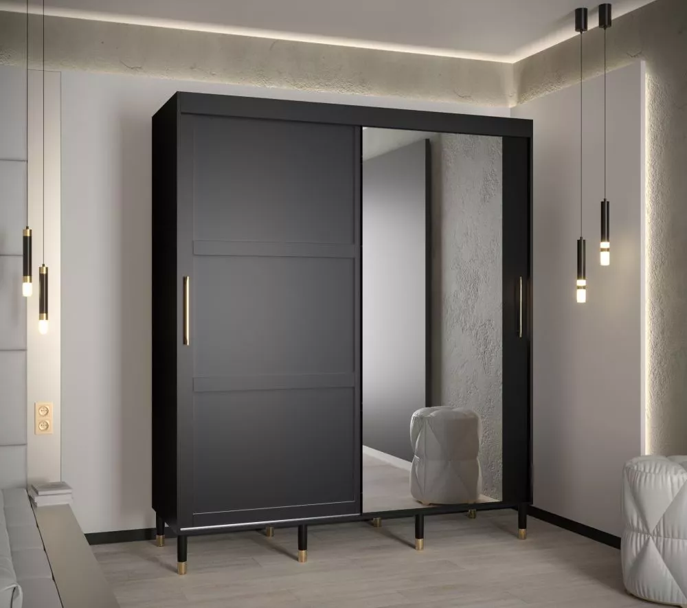 Skapis Calipso Ramiak 2 · Melns · 180 × 62 × 208 cm