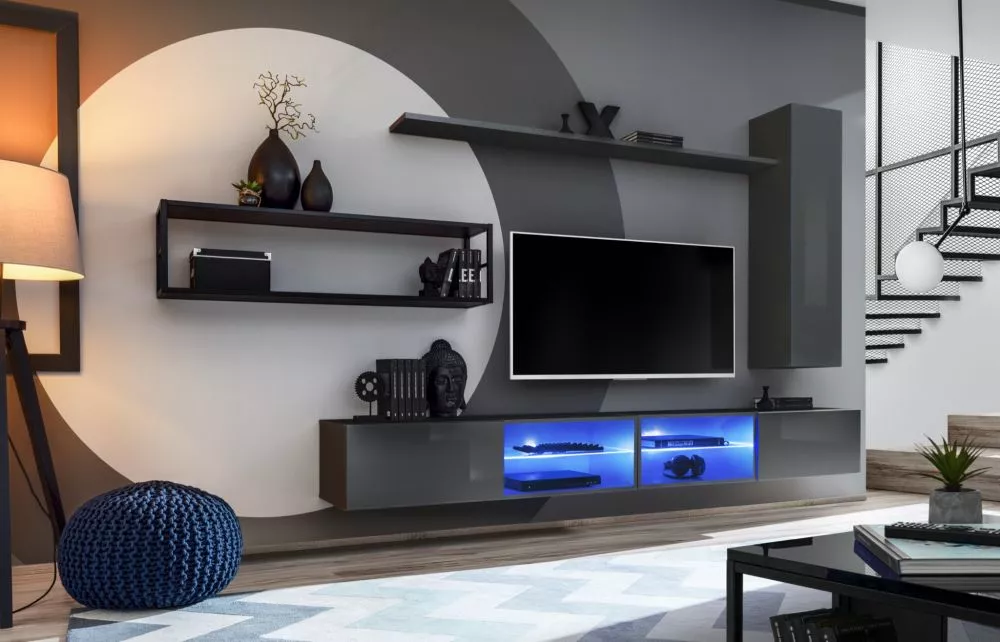 Sekcija Switch M4 · Grafīts · 300 × 40 × 170 cm