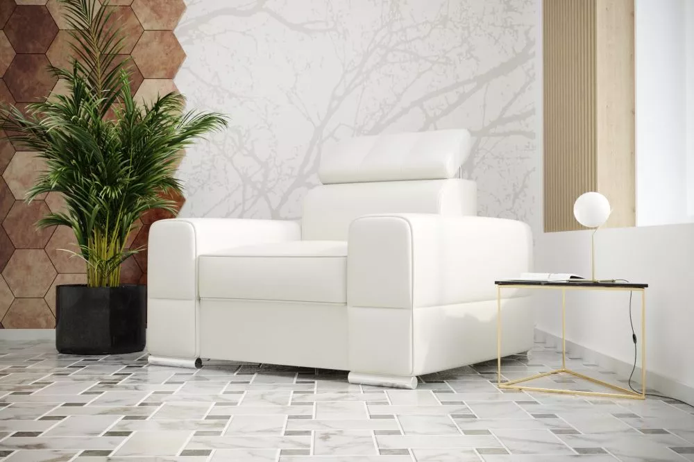 Mīksts krēsls Royal 1S standard Sēdvietas dziļums: 61 cm, · Balts · 114 × 99 × 79 cm