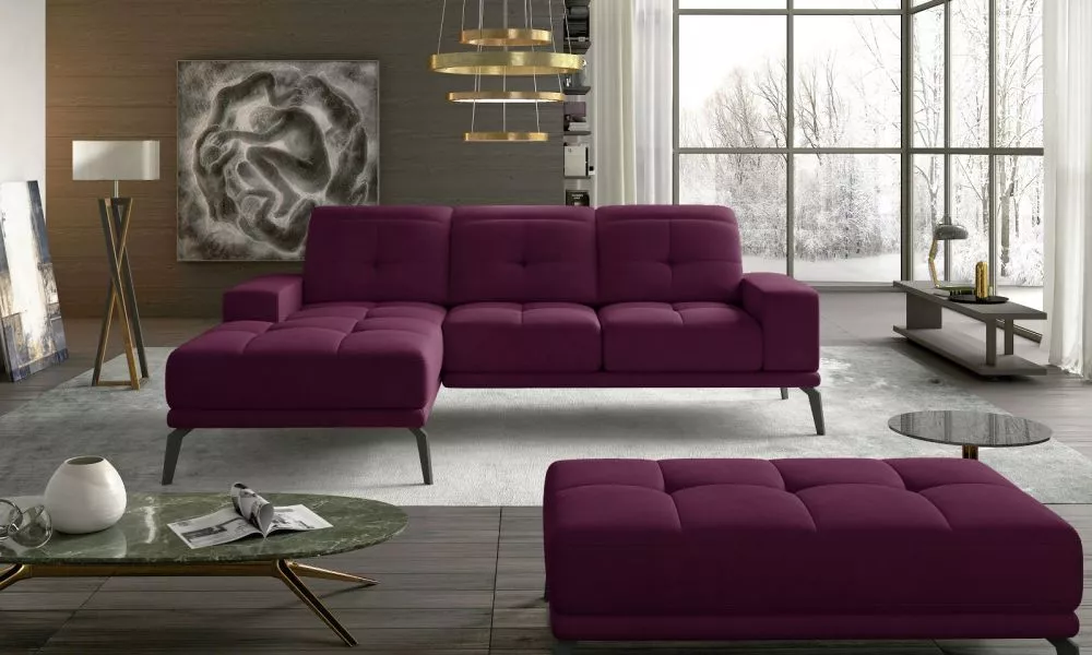 Dīvāns Torrense Lux Standard · Tumši rozā · 175 × 265 × 77 cm
