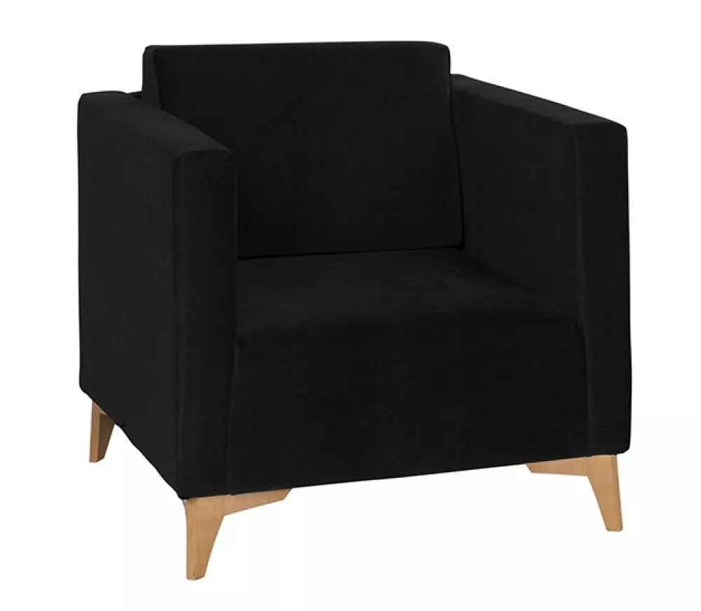 Mīksts krēsls Szafir 1S Standard Sēdvietas dziļums: 54 cm, · Melna · 76 × 82 × 74 cm