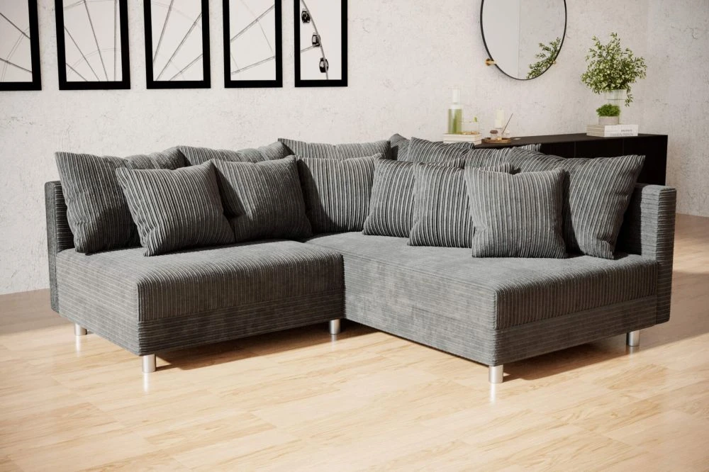 Dīvāns Claudia L Standard · Tumši pelēks · 194 × 204 × 75 cm