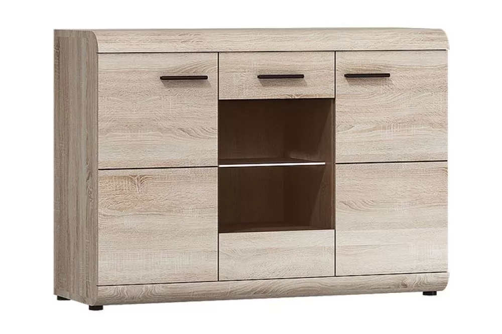 Kumode Link E ar LED · Ozols sonoma · 120 × 42 × 86.5 cm