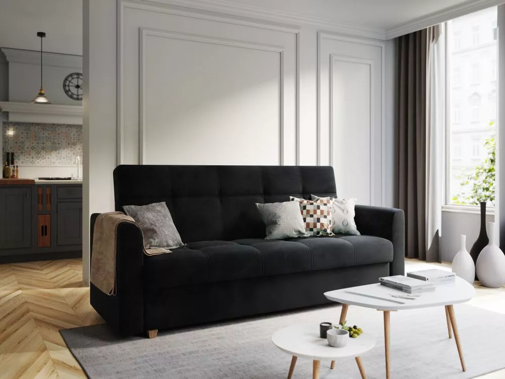 Dīvāns Lento Sofa Standard · Melns · 85 × 215 × 88 cm