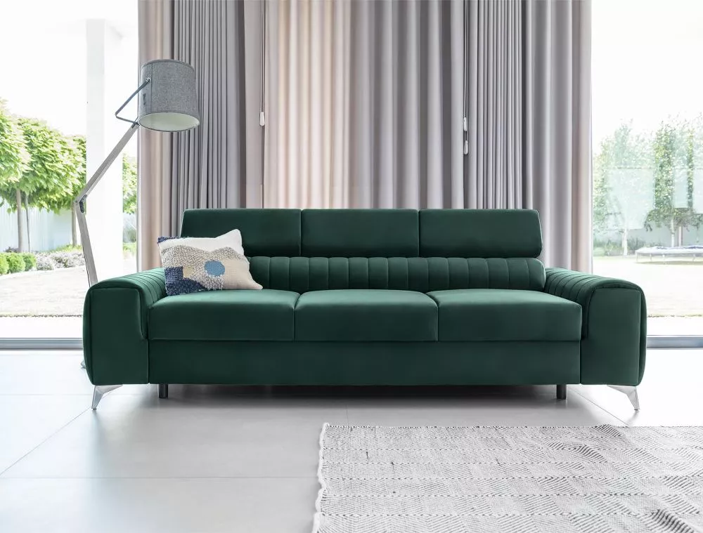 Dīvāns Laurence 3S Standard · Zaļš · 97 × 260 × 75 cm
