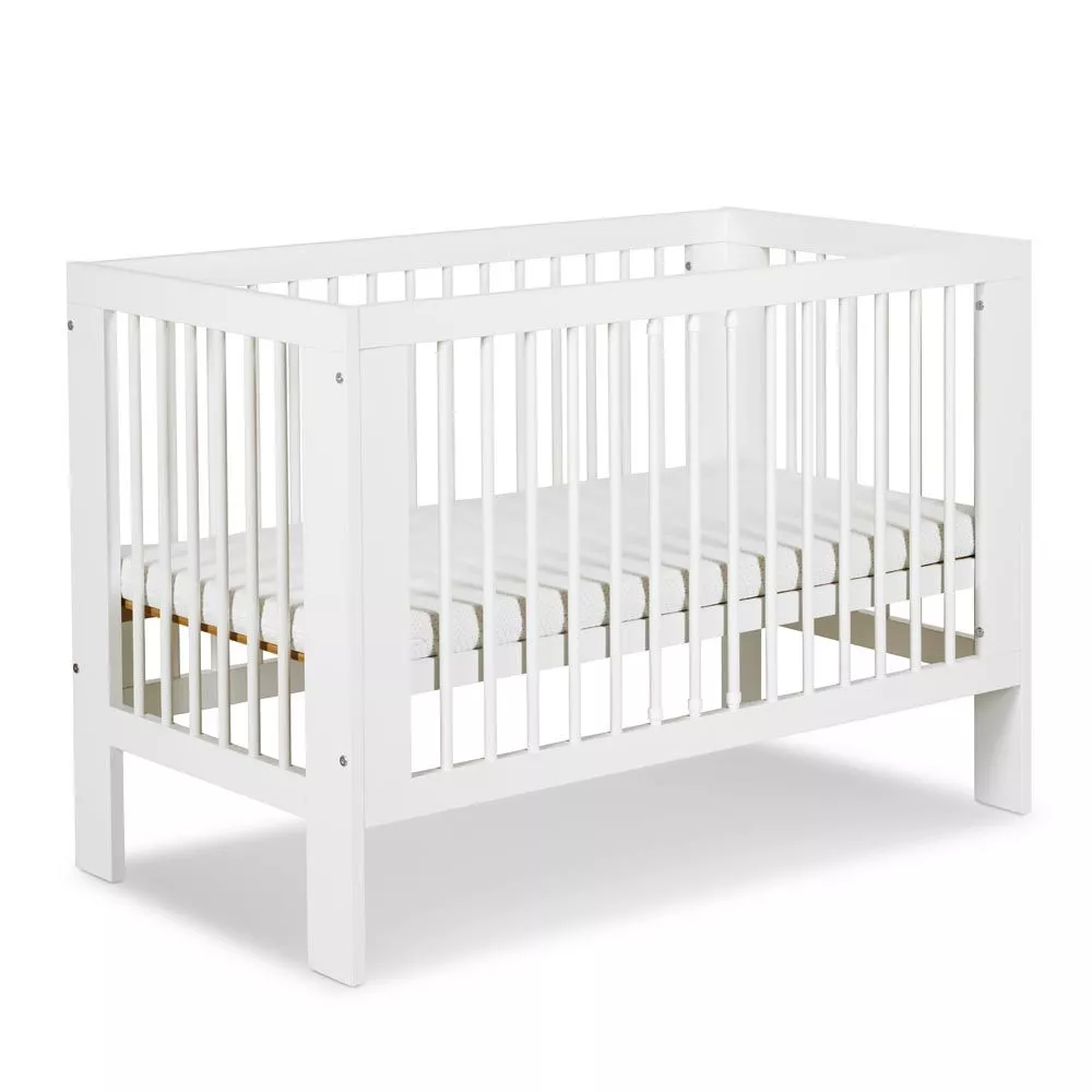 Bērnu gultiņa Olivia 70x140 ar stelāžu Guļamvietas platums: 70 cm, Guļamvietas garums: 140 cm, · Balts · 76 × 144 × 86 c