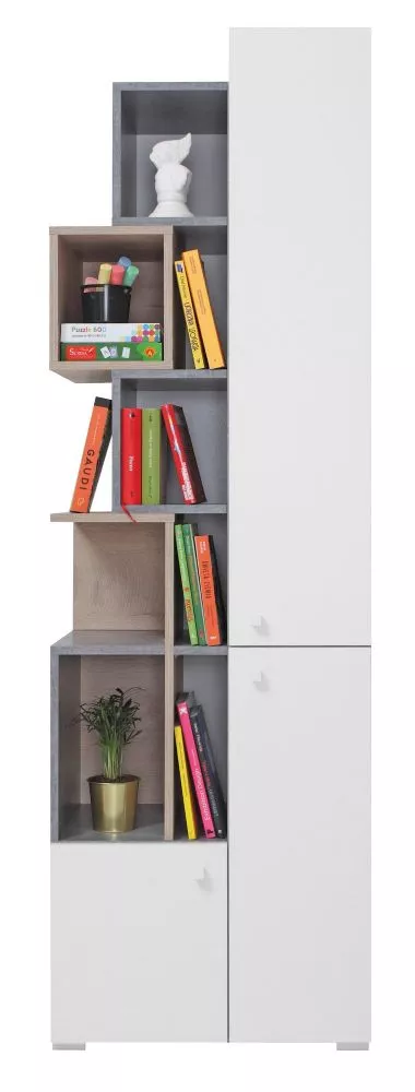 Plaukts Sigma SI4 · Betons + balts + ozols · 60 × 190 × 40 cm