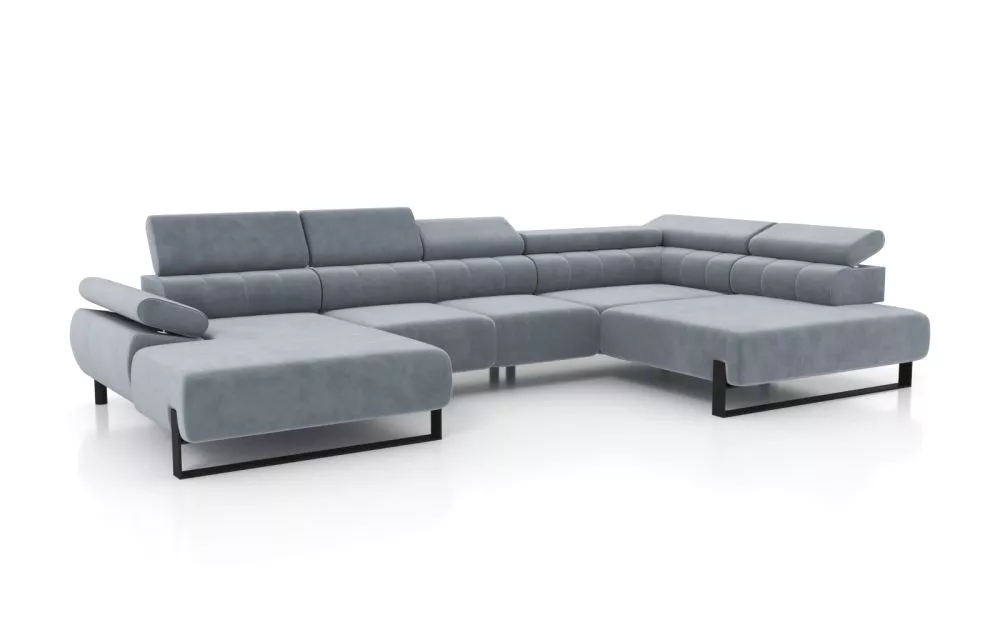Dīvāns Verica U 2 Standard · Pelēks · 214 × 392 × 79 cm