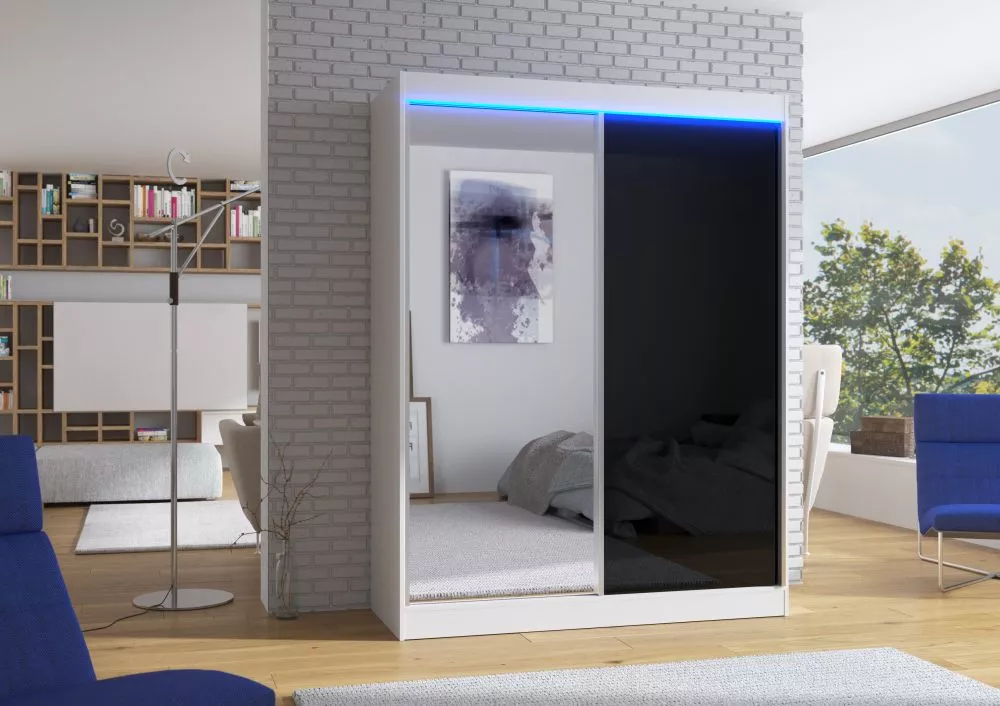 Skapis Moreno Lacobel ar LED · 150 × 58 × 200 cm