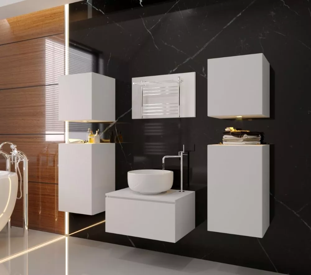 Vannas istabas komplekts Alius 19 ar LED · Balts · 120 × 174 × 35 cm