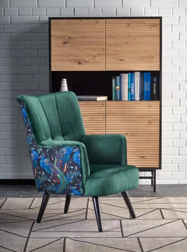 Mīksts krēsls Pagoni Sēdvietas dziļums: 82 cm, · Tumši zaļš · 67 × 82 × 95 cm