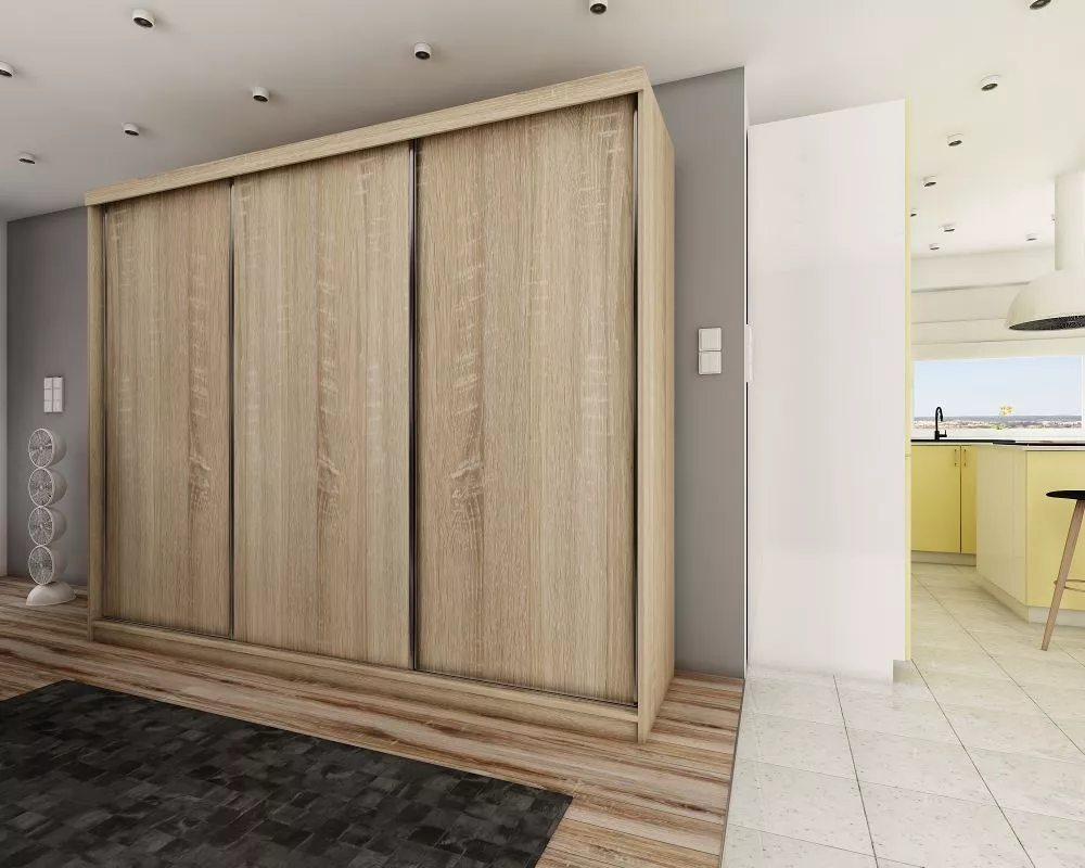 Skapis Top 25 ar LED · Ozols sonoma · 250 × 62 × 200 cm