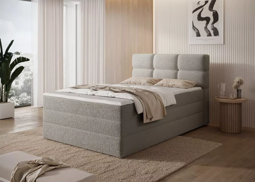 Gulta Kasped Boxspring Classic standard Guļamvietas platums: 120 cm, Guļamvietas garums: 200 cm, · Bēšs · 121 × 215 × 10