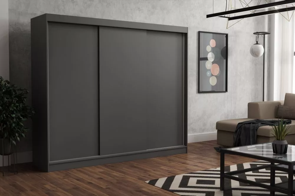 Skapis Emily Classic · Antracīts · 250 × 60 × 215 cm