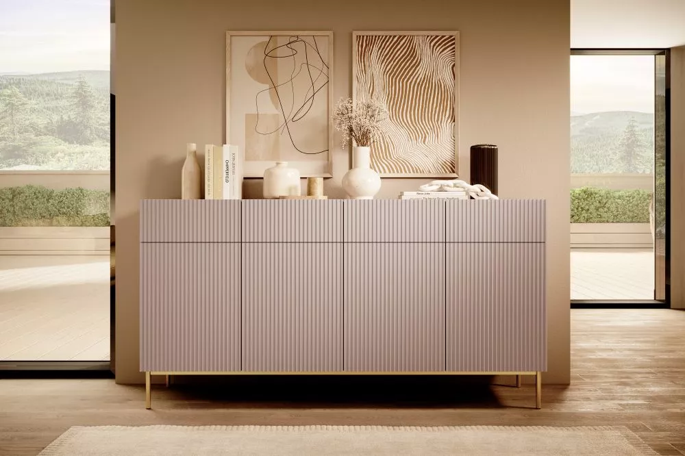 Kumode Nicole K200 4D4SZ Gold · Rozā · 200 × 45 × 105 cm
