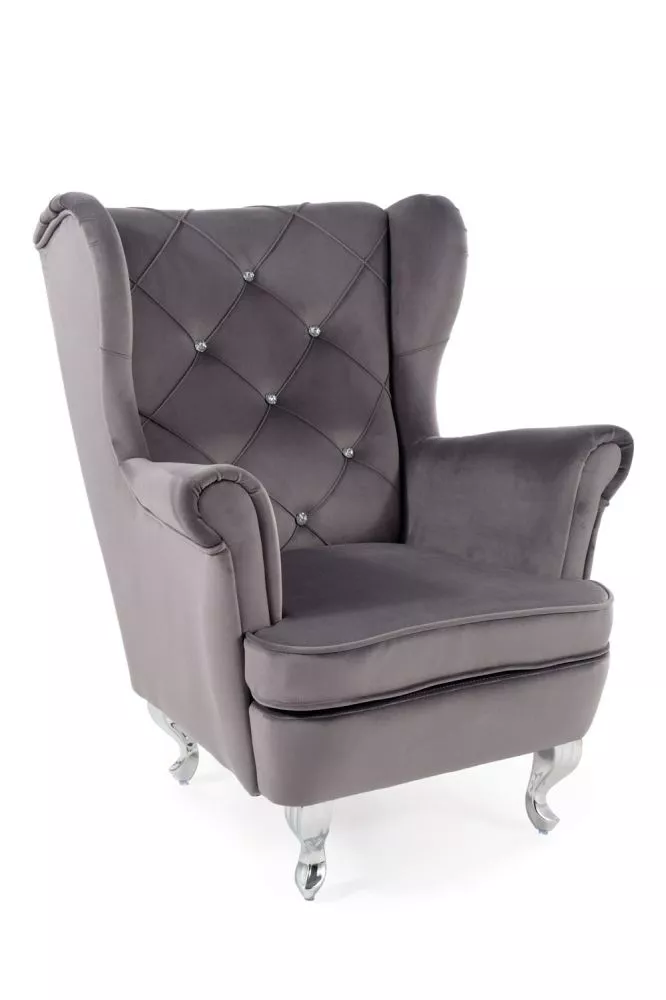 Bērnu krēsliņš Lili Velvet Kids Auduma numurs: Bluvel 14, · Pelēks · 81 × 69 × 65 cm