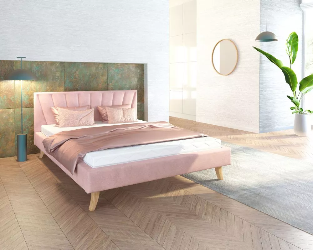 Gulta Heaven Comfort Standard ar stelāžu Guļamvietas platums: 140 cm, Guļamvietas garums: 200 cm, · Rozā · 153 × 212 × 8