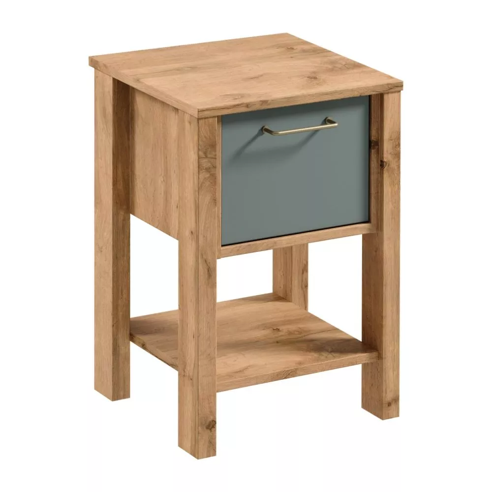 Naktsgaldiņš Indygo SN Korpusa krāsa: ozols votāns, Elementu krāsa: zaļš, · 41.5 × 37 × 59 cm