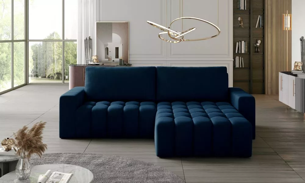 Dīvāns Bonett Lux Standard · Zils · 160 × 245 × 85 cm