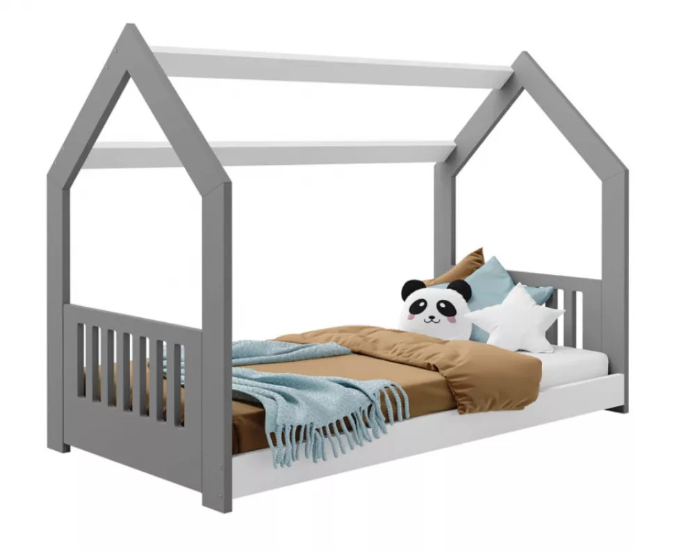 Bērnu gulta Domek D2-E ar stelāžu Guļamvietas platums: 80 cm, Guļamvietas garums: 160 cm, · 87 × 164 × 124 cm