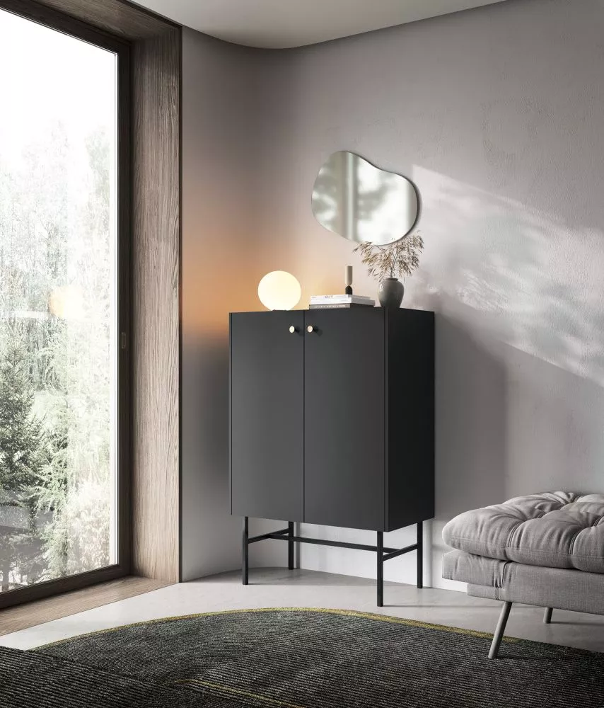 Kumode Diva W2D · Melns · 93.2 × 39 × 131.7 cm