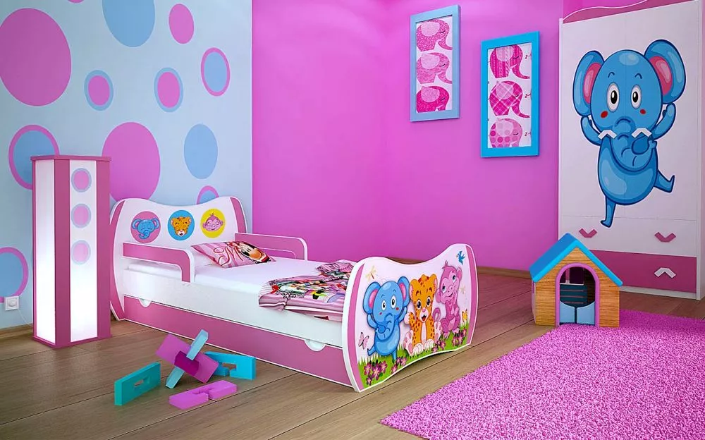 Bērnu gulta Dream L02 140x70 DM04 ar stelāžu Guļamvietas platums: 70 cm, Guļamvietas garums: 140 cm, · 94 × 144 × 71 cm